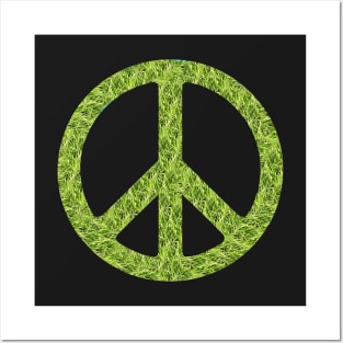 Green Grass World Peace Sign Art Graffiti Activist Posters and Art